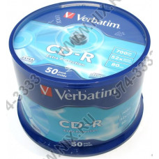 CD-R Verbatim  700Mb 52x sp. уп.50 шт на шпинделе 43351