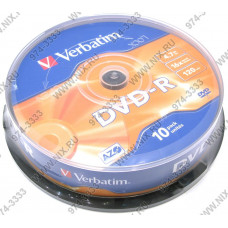 DVD-R Disc Verbatim  4.7Gb 16x уп. 10 шт на шпинделе 43523